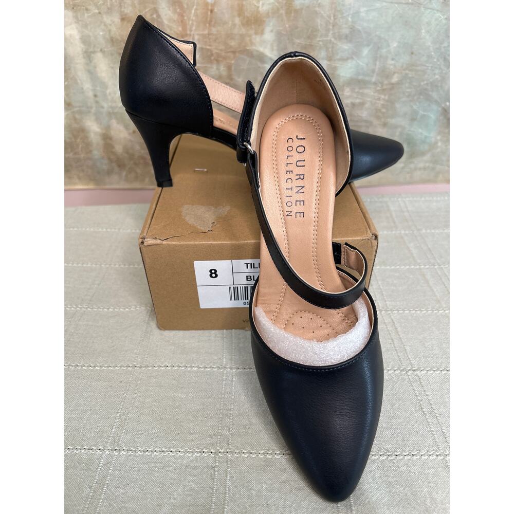Journee Collection Tillis Women Navy Blue Pointed Toe Stiletto Heel Pumps Size 8